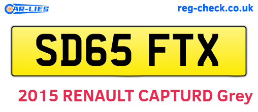 SD65FTX are the vehicle registration plates.