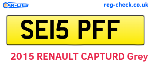 SE15PFF are the vehicle registration plates.