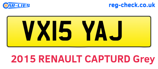 VX15YAJ are the vehicle registration plates.