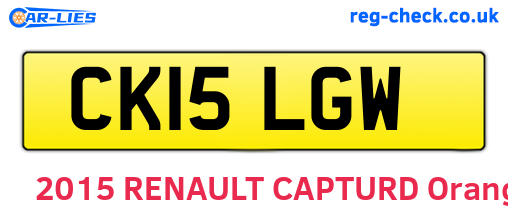 CK15LGW are the vehicle registration plates.