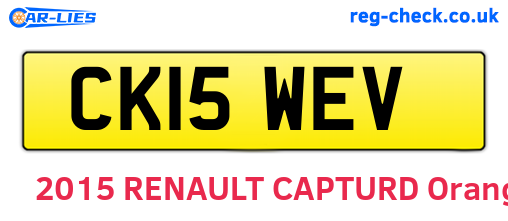 CK15WEV are the vehicle registration plates.