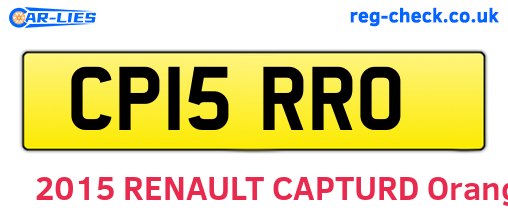 CP15RRO are the vehicle registration plates.