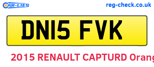 DN15FVK are the vehicle registration plates.