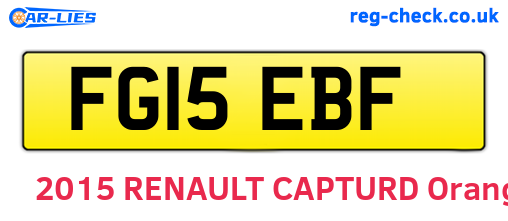 FG15EBF are the vehicle registration plates.