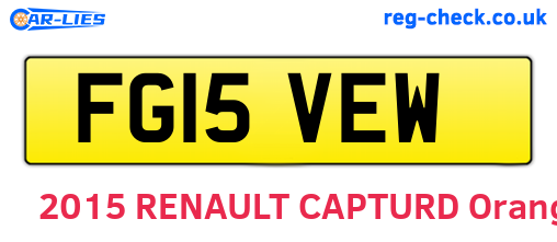 FG15VEW are the vehicle registration plates.
