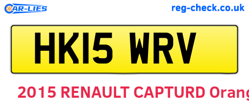 HK15WRV are the vehicle registration plates.