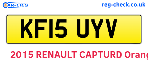 KF15UYV are the vehicle registration plates.