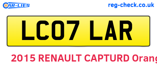 LC07LAR are the vehicle registration plates.