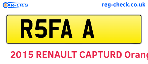 R5FAA are the vehicle registration plates.