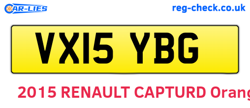 VX15YBG are the vehicle registration plates.