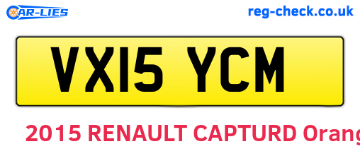 VX15YCM are the vehicle registration plates.