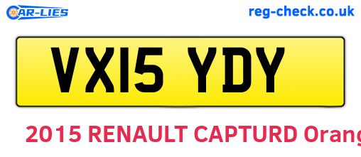 VX15YDY are the vehicle registration plates.