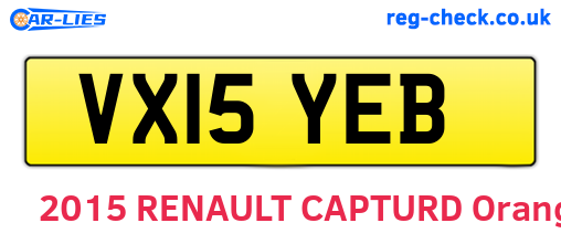 VX15YEB are the vehicle registration plates.