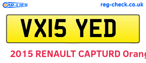 VX15YED are the vehicle registration plates.