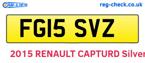 FG15SVZ are the vehicle registration plates.