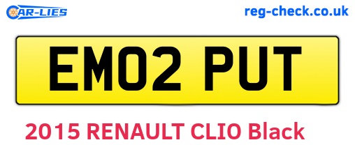 EM02PUT are the vehicle registration plates.
