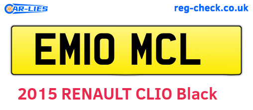 EM10MCL are the vehicle registration plates.