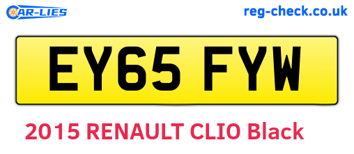 EY65FYW are the vehicle registration plates.