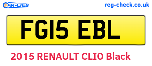 FG15EBL are the vehicle registration plates.