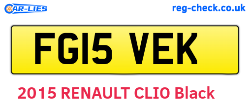 FG15VEK are the vehicle registration plates.