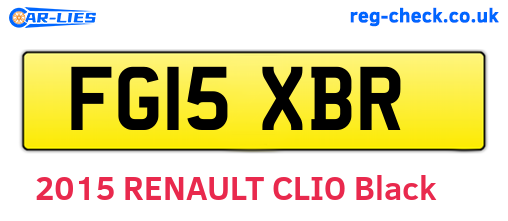 FG15XBR are the vehicle registration plates.
