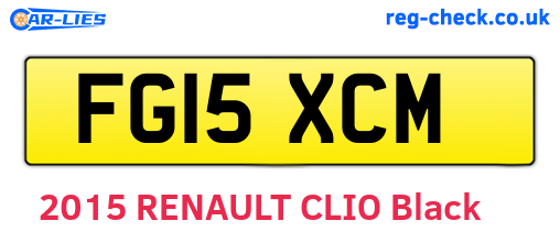 FG15XCM are the vehicle registration plates.