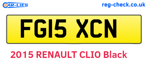 FG15XCN are the vehicle registration plates.