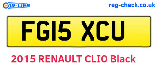 FG15XCU are the vehicle registration plates.