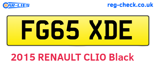 FG65XDE are the vehicle registration plates.