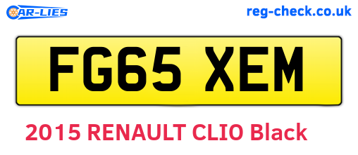 FG65XEM are the vehicle registration plates.