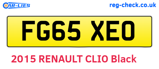 FG65XEO are the vehicle registration plates.