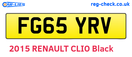 FG65YRV are the vehicle registration plates.