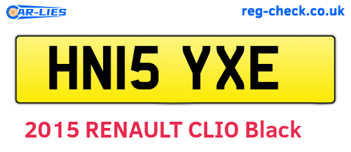 HN15YXE are the vehicle registration plates.