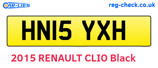 HN15YXH are the vehicle registration plates.