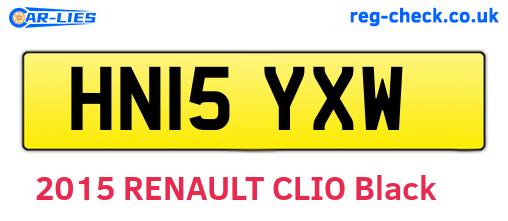 HN15YXW are the vehicle registration plates.
