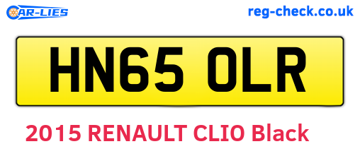 HN65OLR are the vehicle registration plates.