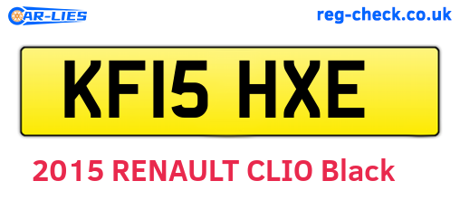 KF15HXE are the vehicle registration plates.
