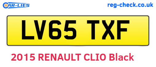 LV65TXF are the vehicle registration plates.