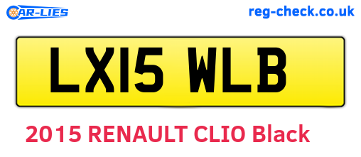 LX15WLB are the vehicle registration plates.