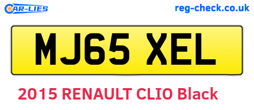 MJ65XEL are the vehicle registration plates.