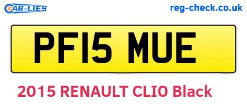 PF15MUE are the vehicle registration plates.