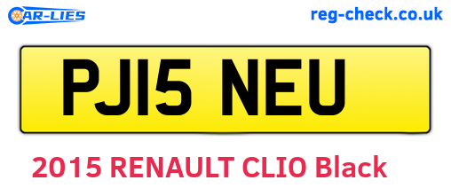PJ15NEU are the vehicle registration plates.