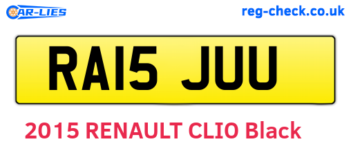 RA15JUU are the vehicle registration plates.