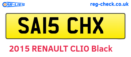 SA15CHX are the vehicle registration plates.