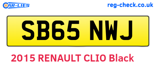 SB65NWJ are the vehicle registration plates.