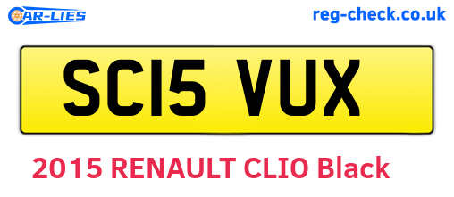 SC15VUX are the vehicle registration plates.