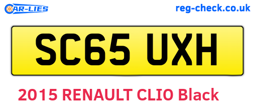 SC65UXH are the vehicle registration plates.