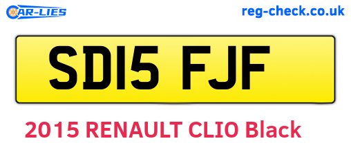 SD15FJF are the vehicle registration plates.