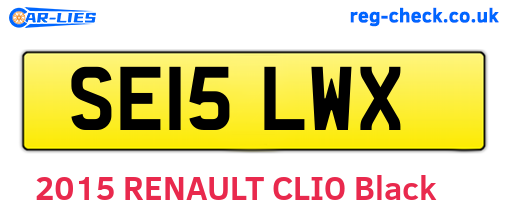SE15LWX are the vehicle registration plates.