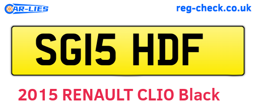 SG15HDF are the vehicle registration plates.
